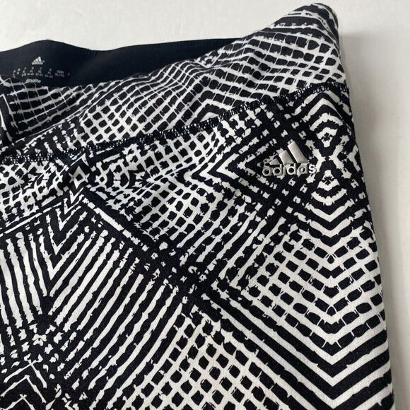 ADIDAS Women's Black/White Stripe Stretch Athletic Track Leggings Size XL Used - Picture 6 of 14
